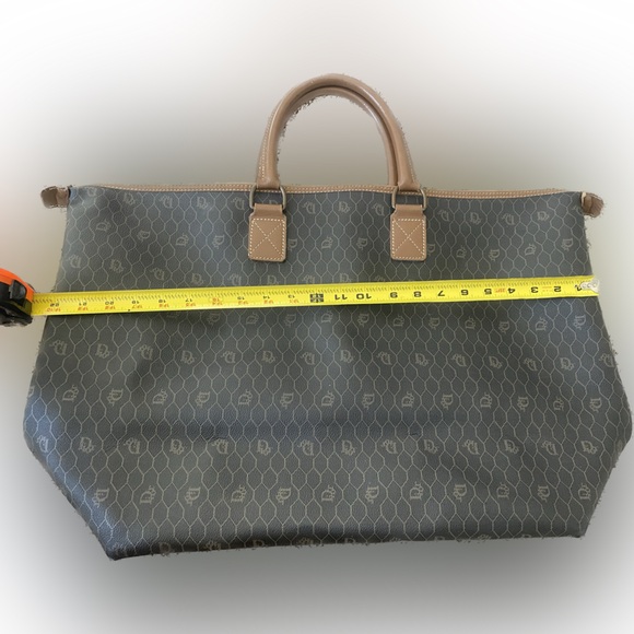 Christian Dior Vintage Honeycomb Weekender Brown Leather Travel Bag - Picture 17 of 17